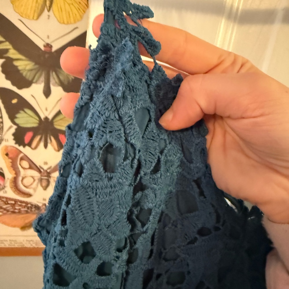 ASTR Teal Lace Midi Dress - Picture 6 of 6